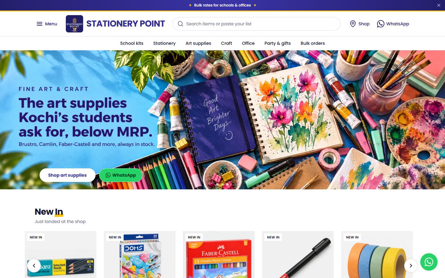 Website von Stationery Point